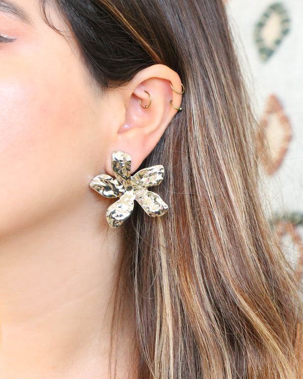 Aretes Orquidea Plateados