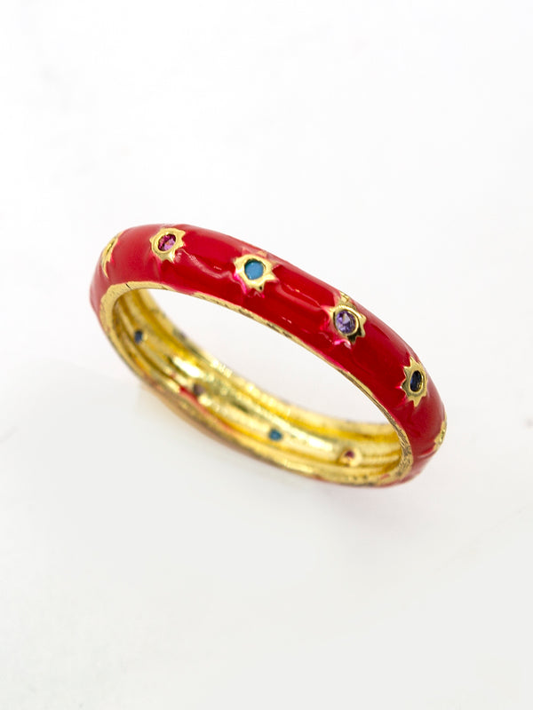 Anillo  delgado rojo