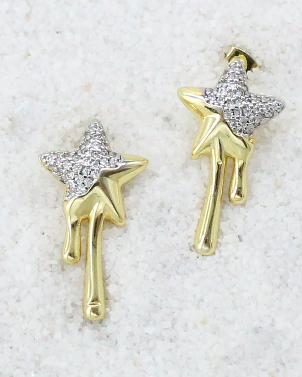 Aretes Estrella derretida zirconia