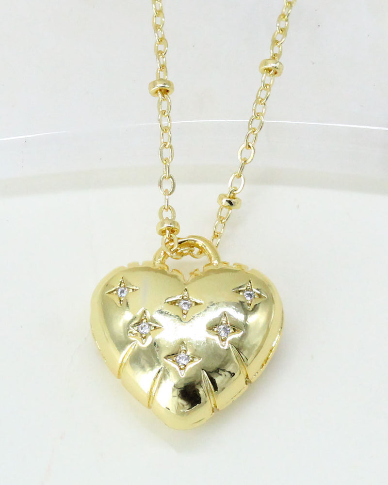 Collar dije corazón zirconias