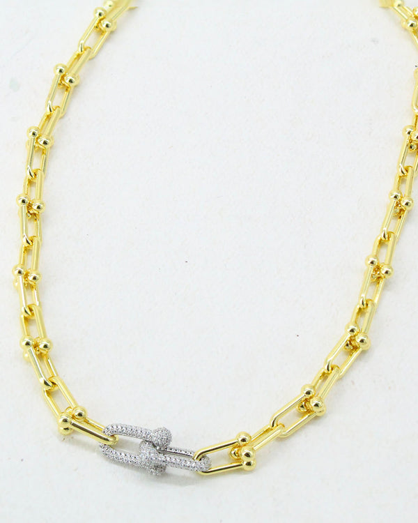 Collar Tiff dorado broche plateado