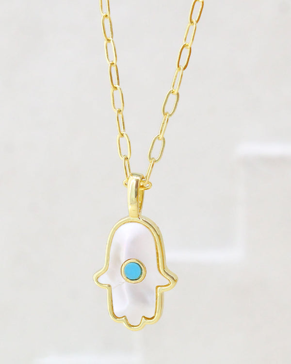 Collar hamsa madre perla