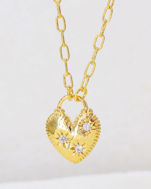 Collar corazón zirconias