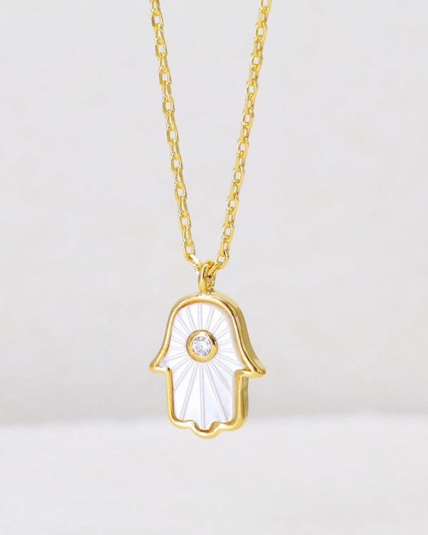 Collar Hamsa madre perla