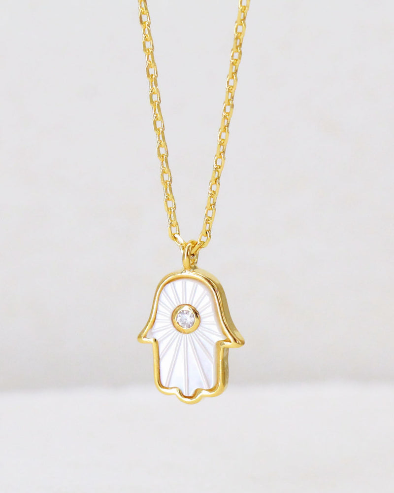 Collar Hamsa madre perla