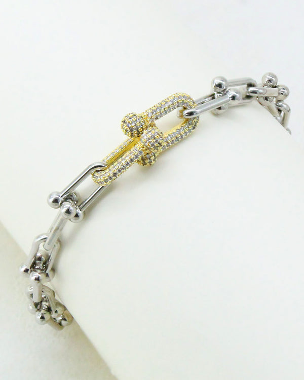 Pulsera Tiff Plateada broche Dorado