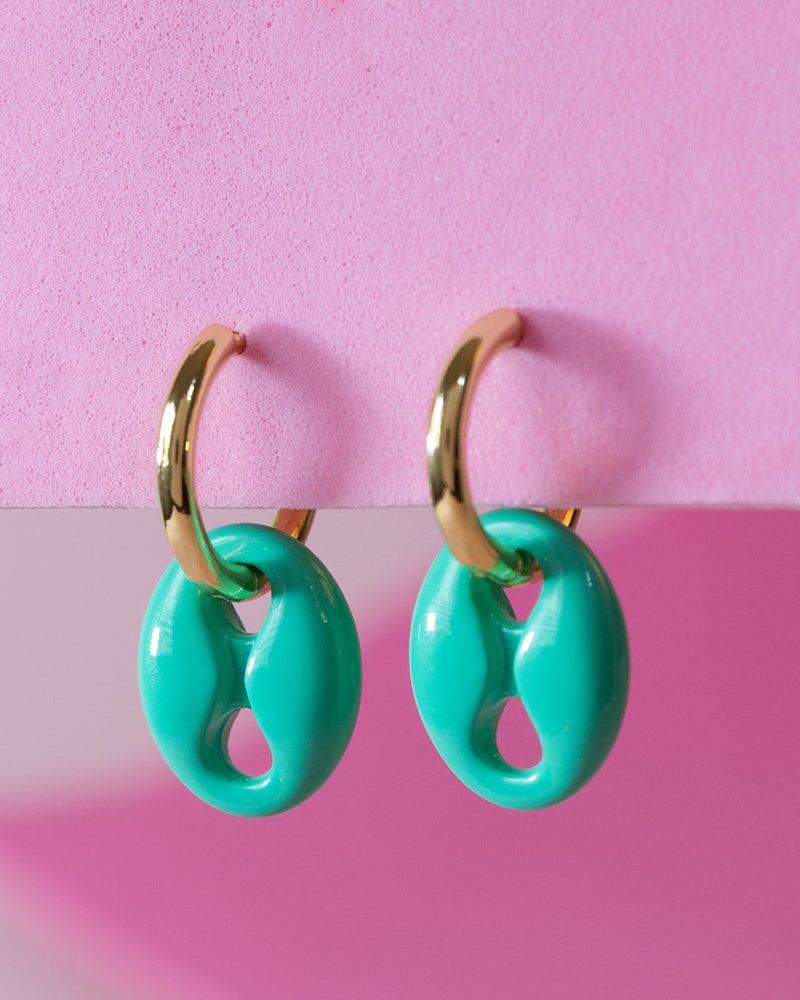 Aretes Coffee Bean Menta - PINK REVOLVER