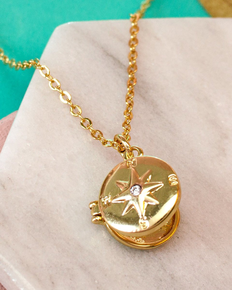 Collar Locket Dorado Estrella - PINK REVOLVER